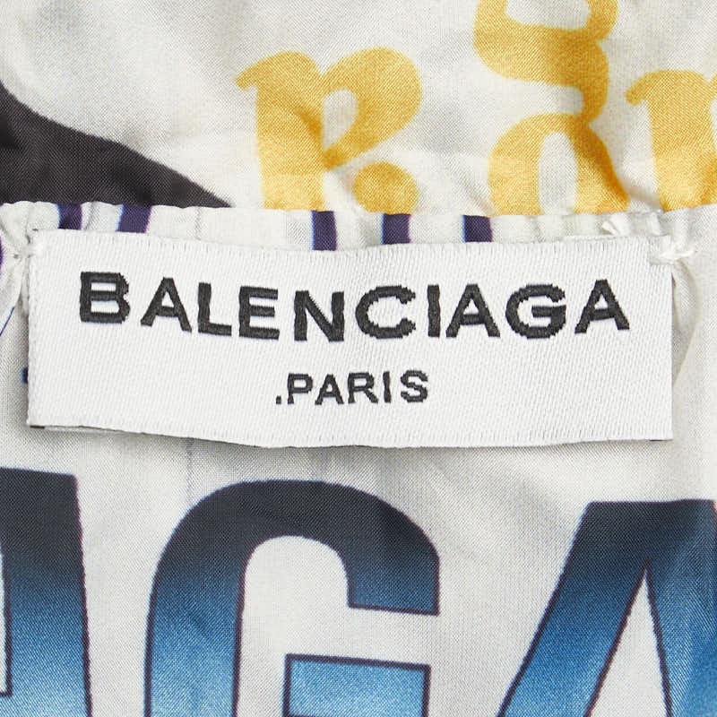Top Quality Balenciaga Logo Zip-Up Hoodie White Multicolor