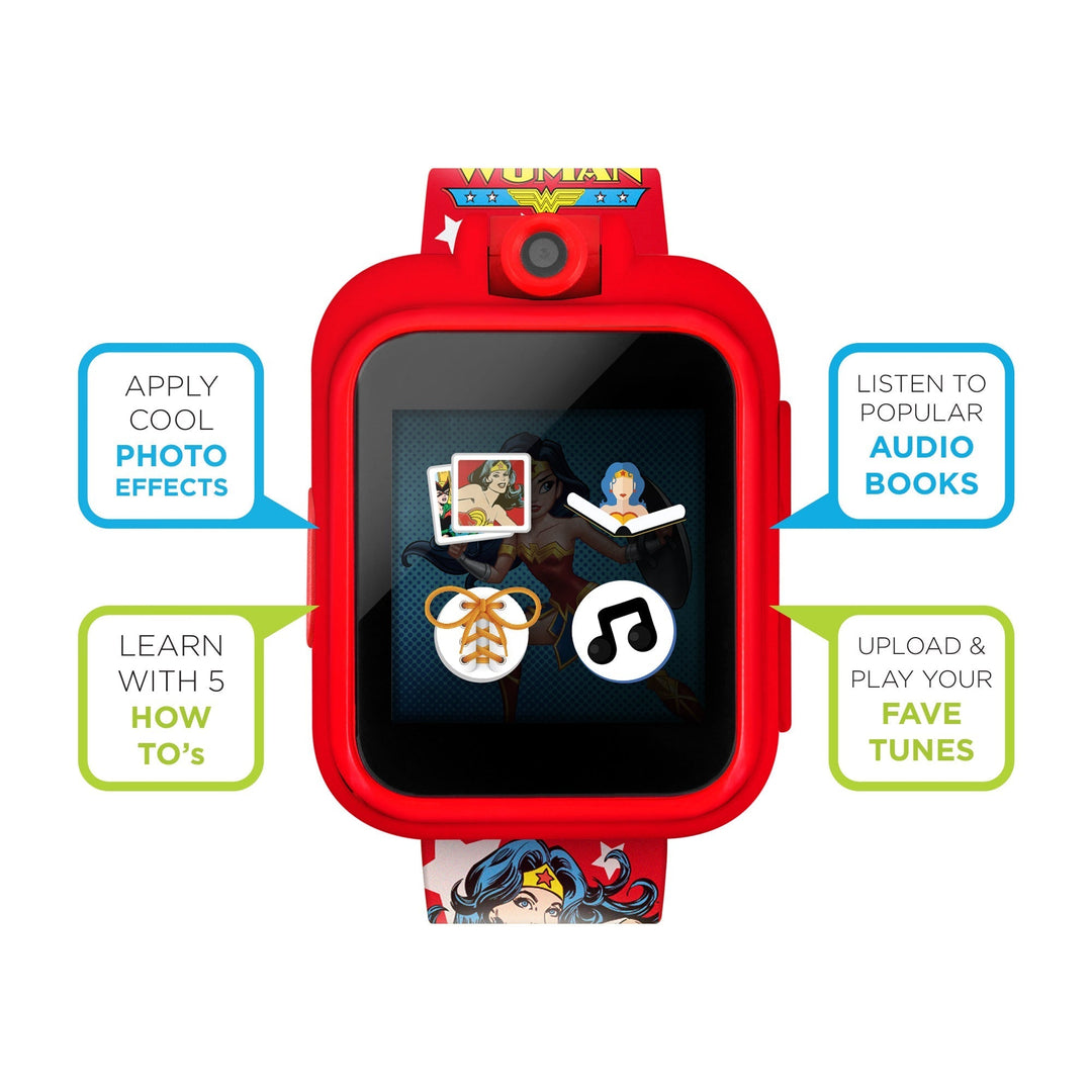 DC Comics PlayZoom 2 Kids Smartwatch: Red Wonder Woman Star Graphic