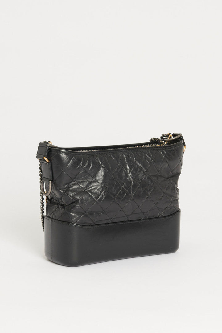 Black Leather Medium Chanel Gabrielle Bag