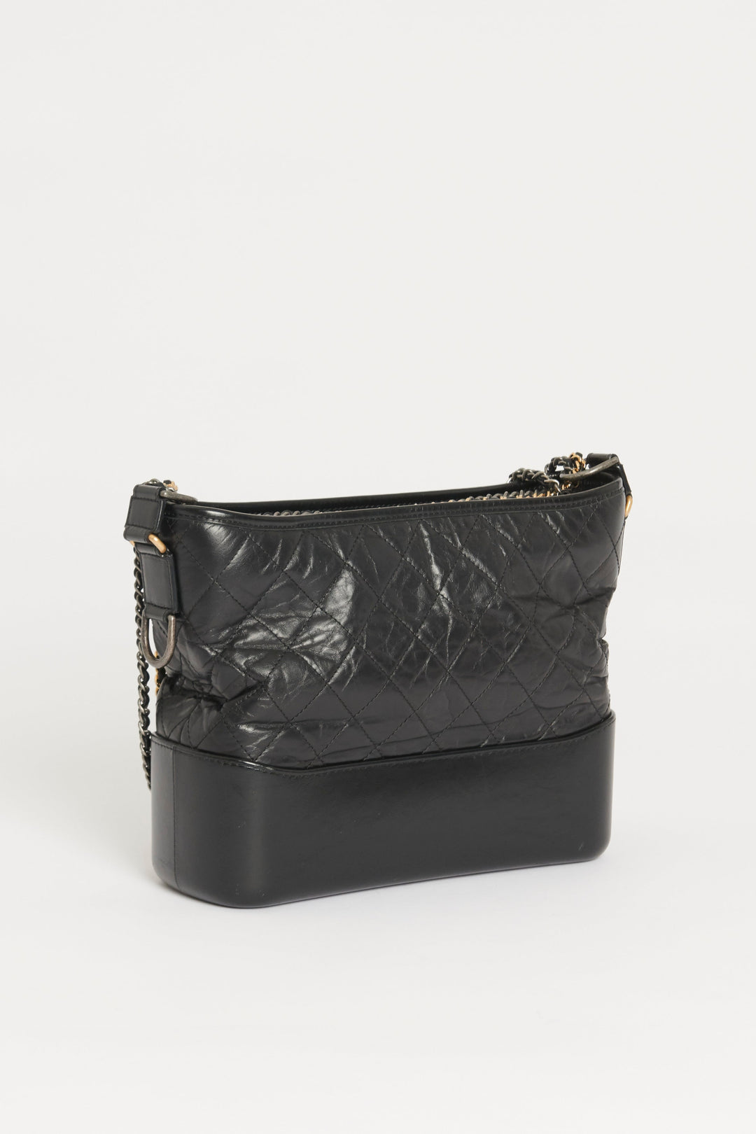 Black Leather Medium Chanel Gabrielle Bag