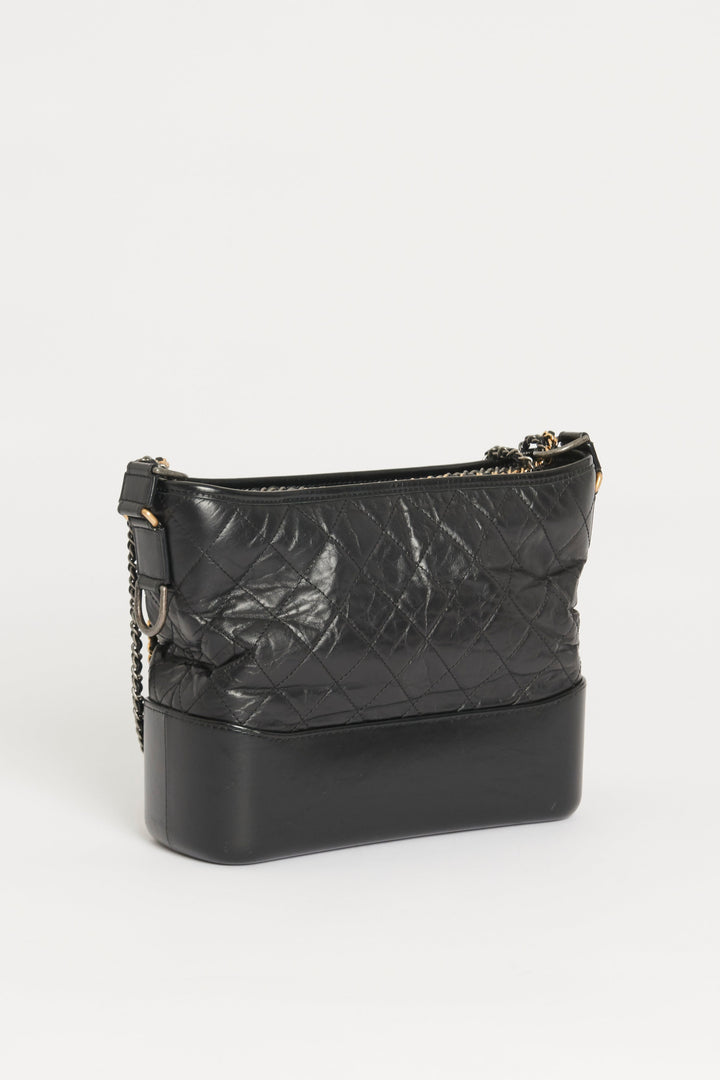 Black Leather Medium Chanel Gabrielle Bag