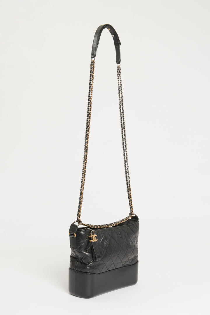 Black Leather Medium Chanel Gabrielle Bag