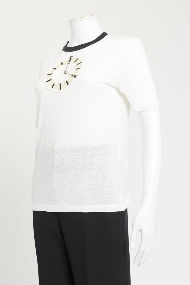 2020 Ivory Clock-Motif Top Quality Chanel T-Shirt