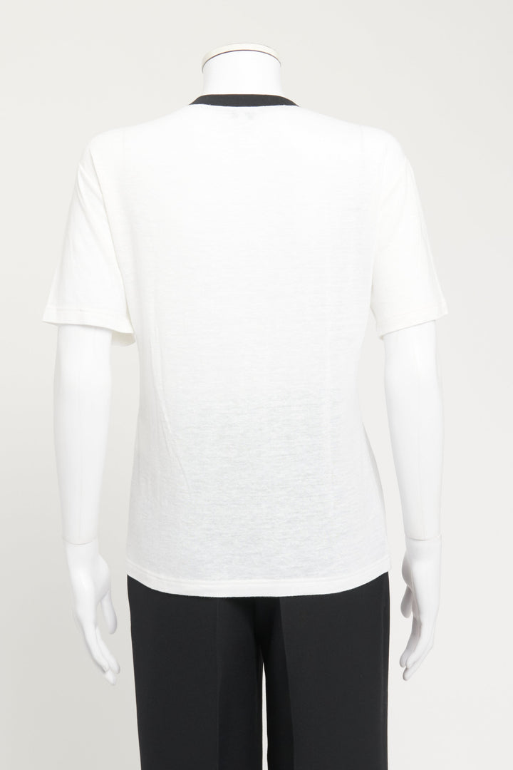 2020 Ivory Clock-Motif Chanel T-Shirt