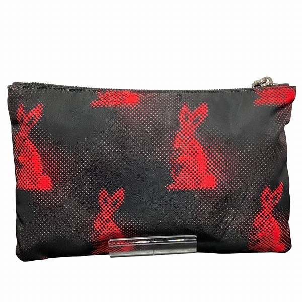 Prada Nylon Rabbit Print Pouch