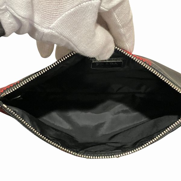 Prada Nylon Rabbit Print Pouch