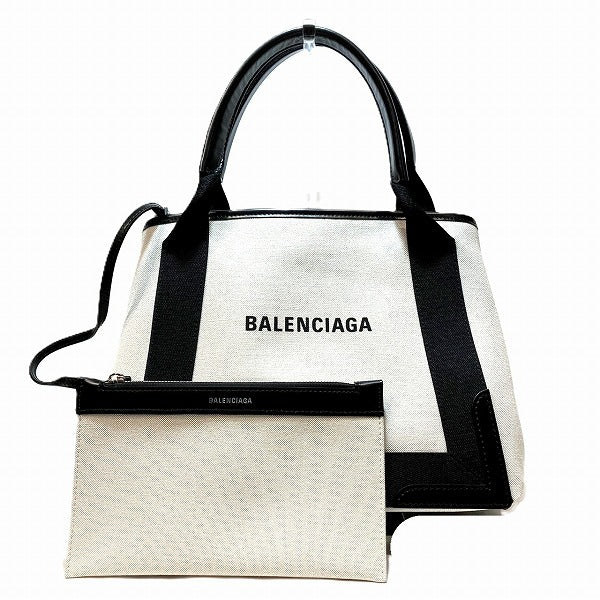 Top Quality Balenciaga Cabas Canvas Leather Tote Bag