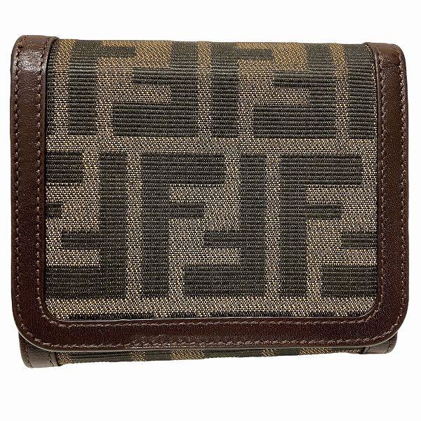 Top quality Fendi Zucca Canvas Leather Trifold Wallet