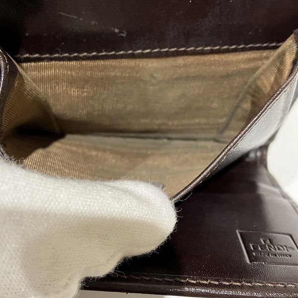 Fendi Zucca Canvas Leather Trifold Wallet
