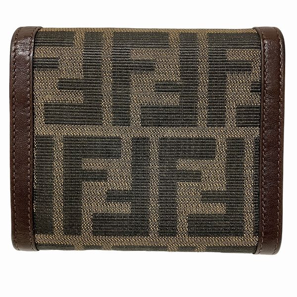 Fendi Zucca Canvas Leather Trifold Wallet