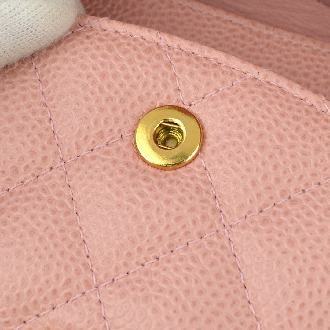 Top Quality Chanel Pink Caviar Medium Classic Double Flap Shoulder Bag