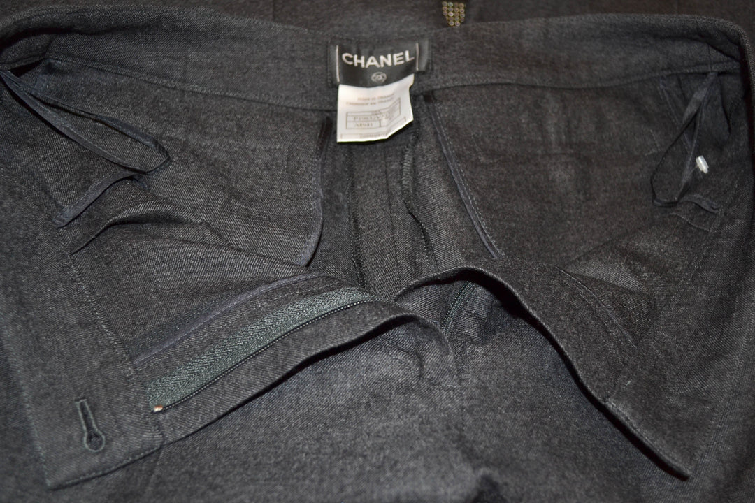 Top Quality Chanel Grey Wool Pants Size 2A