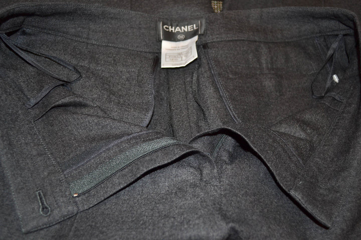 Top Quality Chanel Grey Wool Pants Size 2A