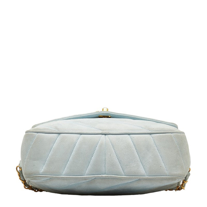 Top Quality Chanel Bias Stick Coco Ball Chain Shoulder Bag Blue G Suede  CHANEL