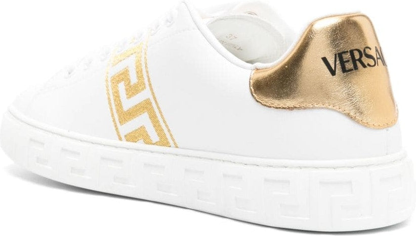 GRECA EMBROIDERED LEATHER SNEAKERS