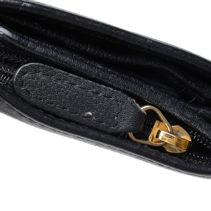 Top Quality Chanel CAMERIA COCOMARK Folding Wallet Black Leather  CHANEL