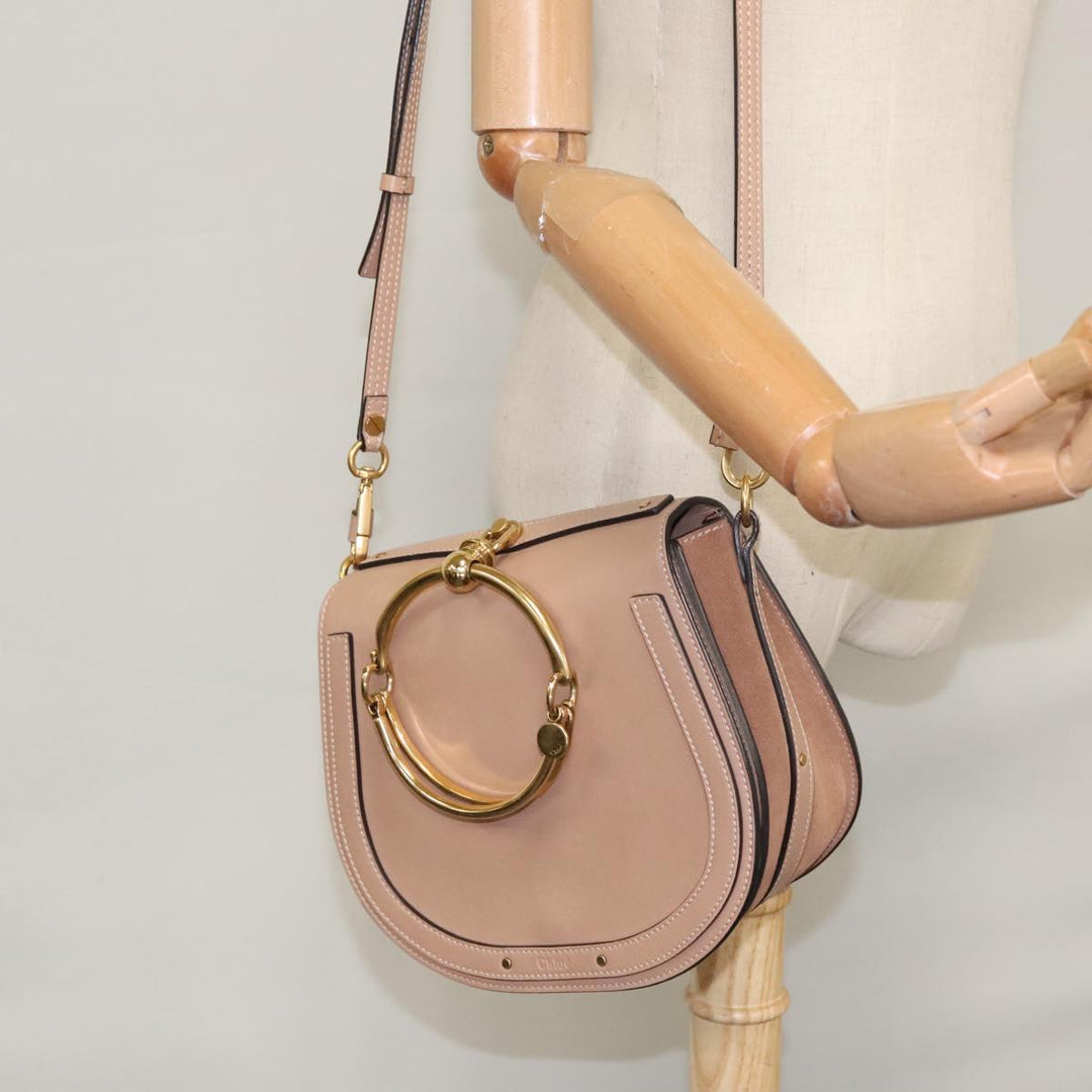 Chloe Nile Hand Bag Leather 2way Pink Gold 101985