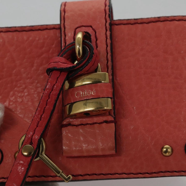 Chloe Card Case Leather Pink 102045