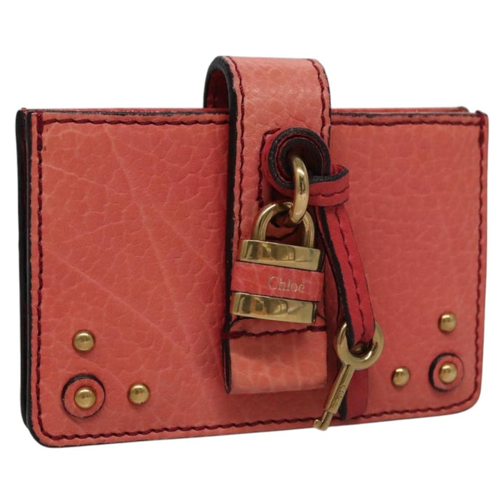 Chloe Card Case Leather Pink 102045