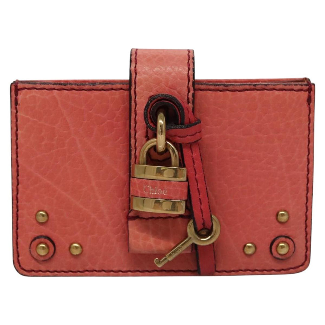 Chloe Card Case Leather Pink 102045