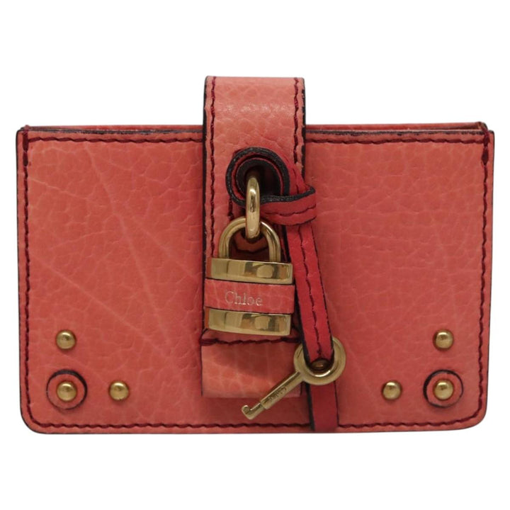 Chloe Card Case Leather Pink 102045