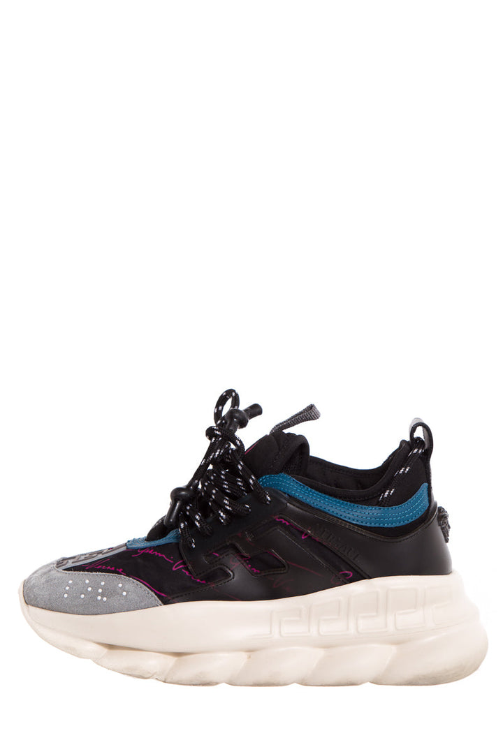 Versace Black & Blue Suede Sneakers SZ 7.5