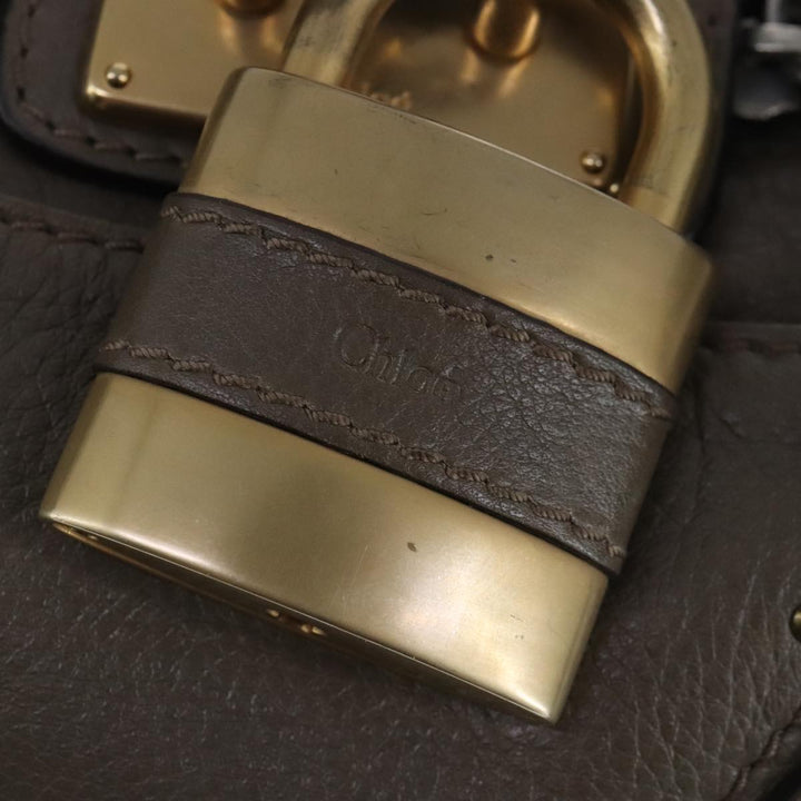 Chloe Paddington Hand Bag Leather Brown Gold 102803