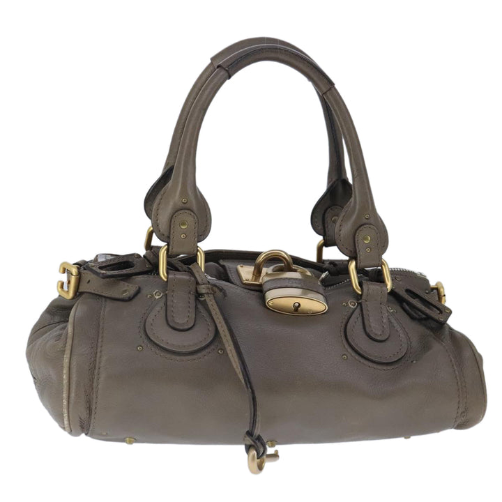 Chloe Paddington Hand Bag Leather Brown Gold 102803