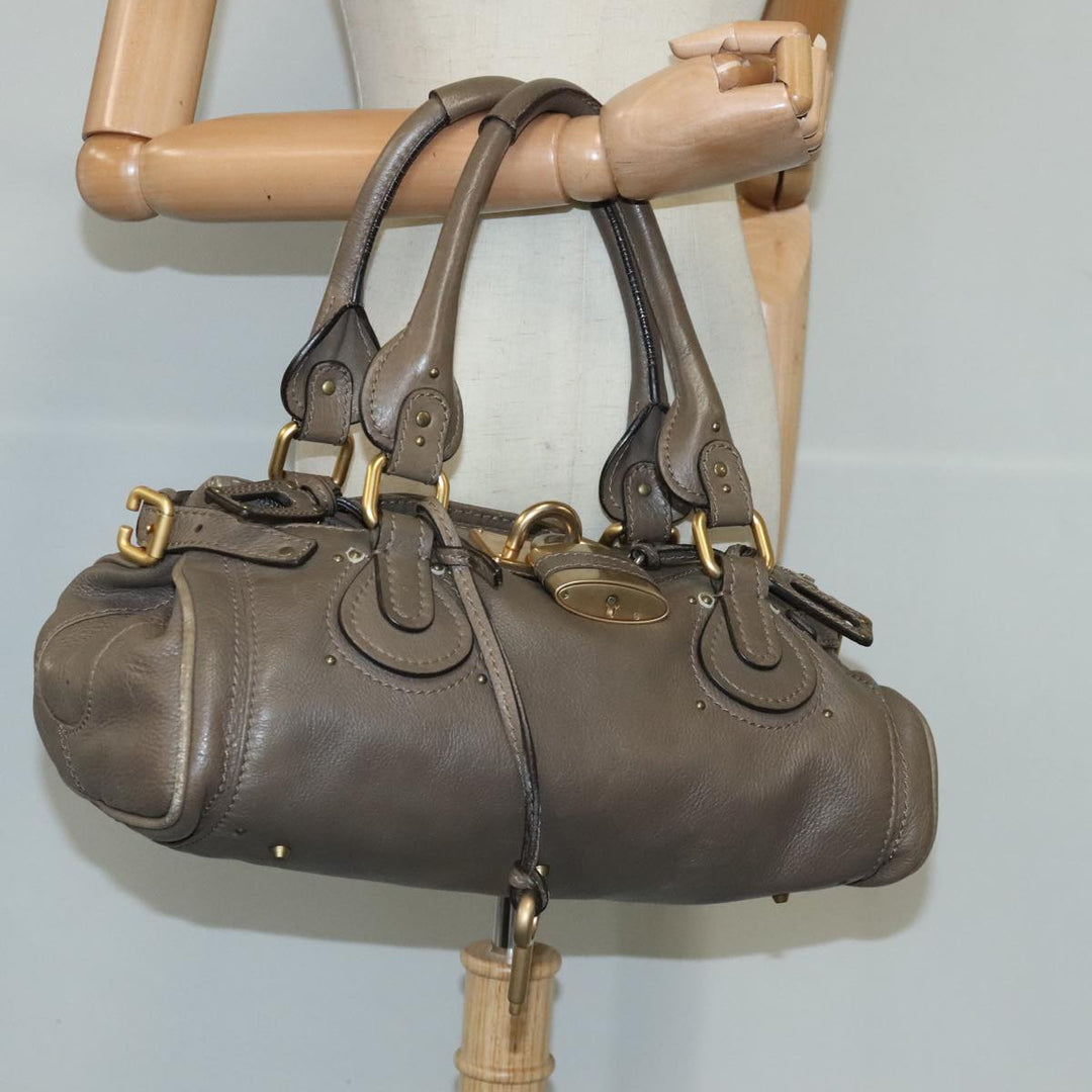 Chloe Paddington Hand Bag Leather Brown Gold 102803