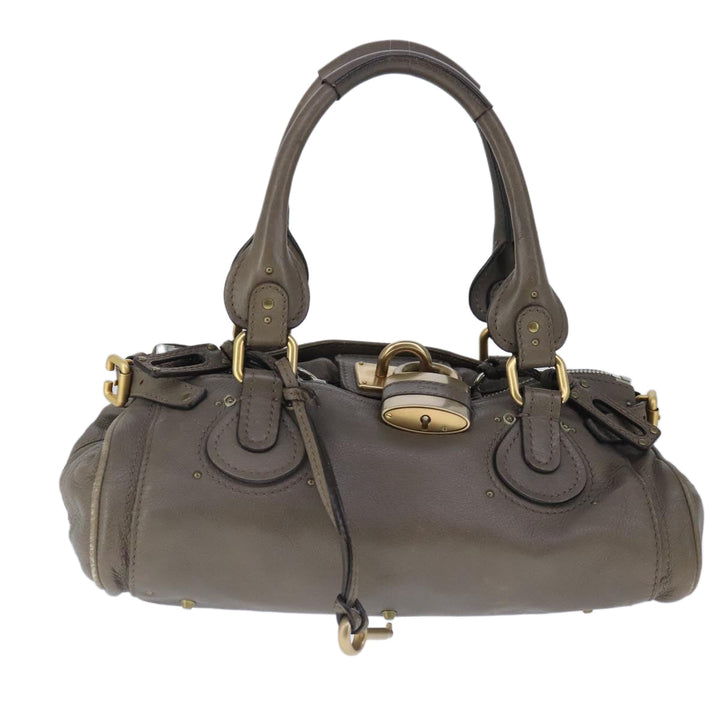 Chloe Paddington Hand Bag Leather Brown Gold 102803