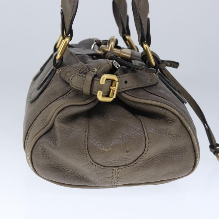 Chloe Paddington Hand Bag Leather Brown Gold 102803