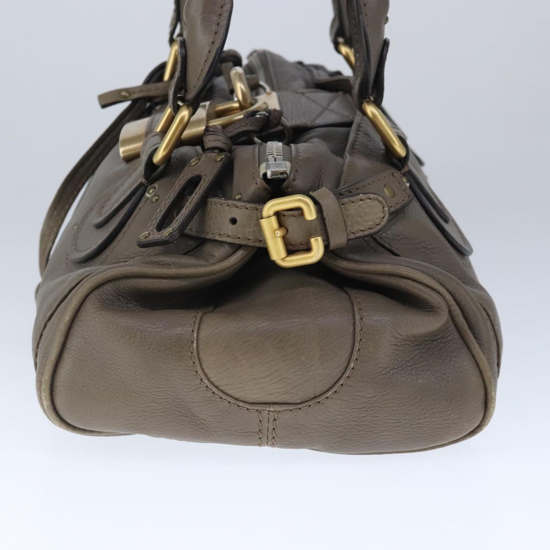 Chloe Paddington Hand Bag Leather Brown Gold 102803