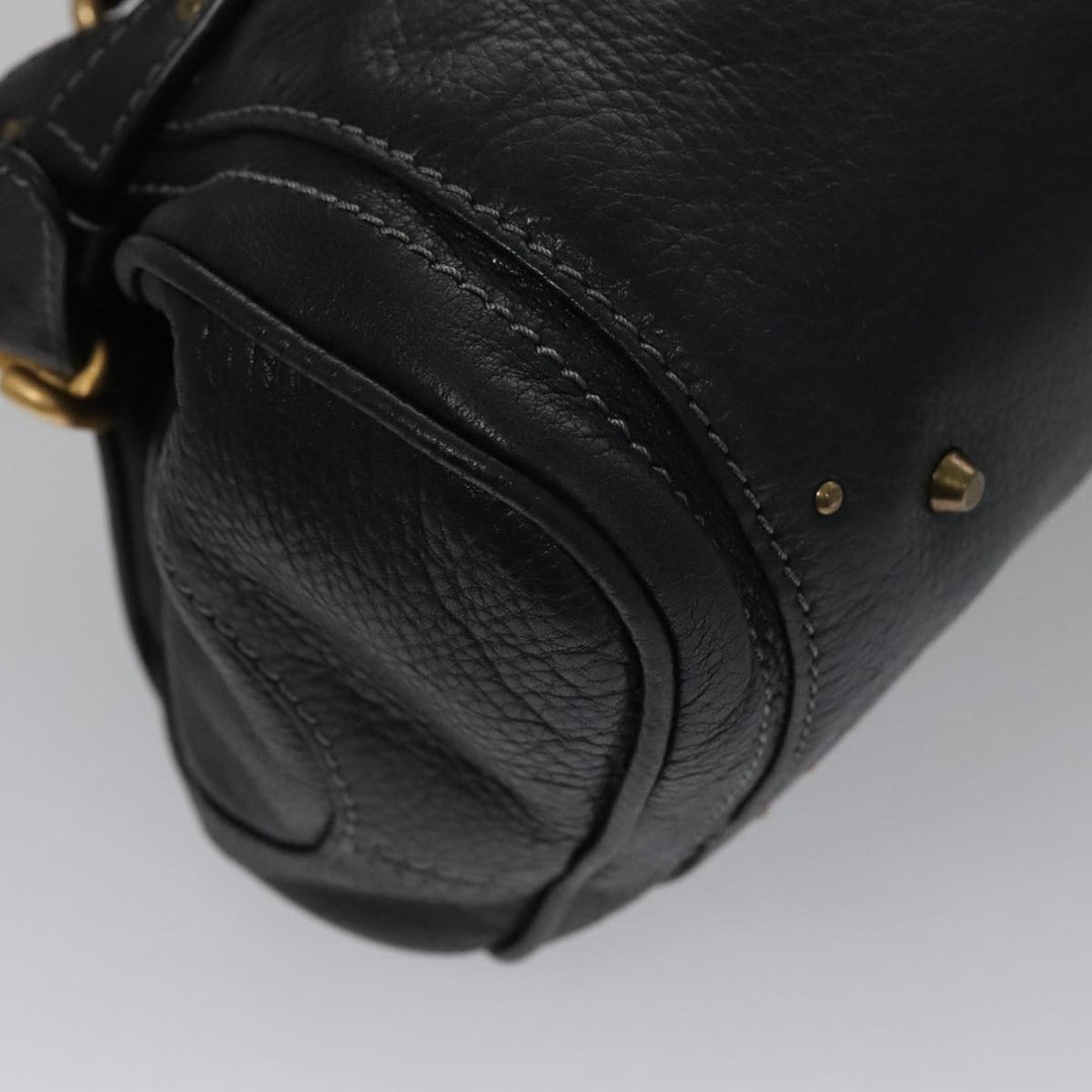 Chloe Paddington Hand Bag Leather Black Gold Silver 103863