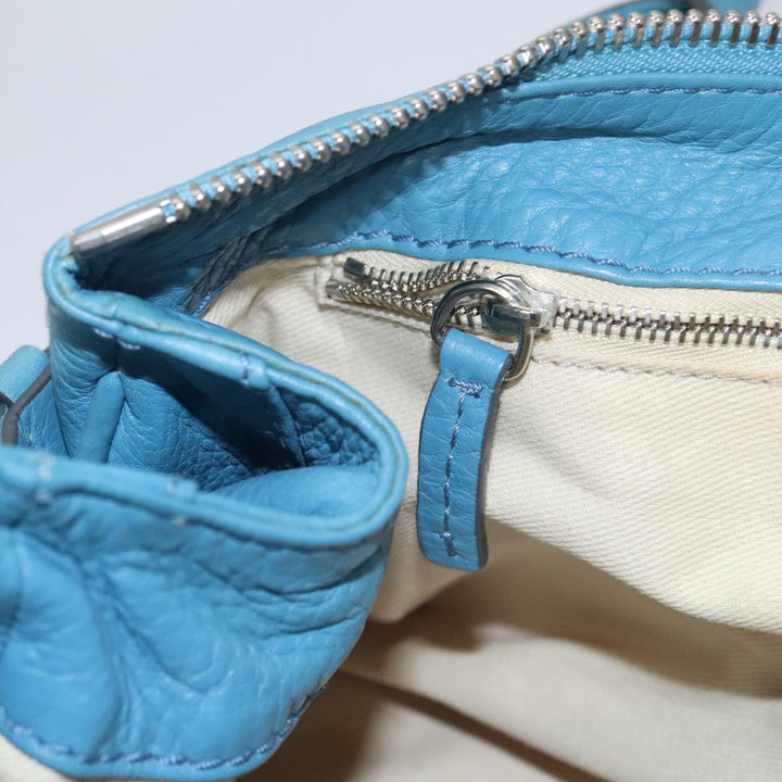 Chloe Paddington Hand Bag Leather Blue Gold Silver 103864