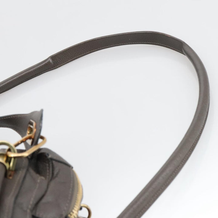 Chloe Paraty Shoulder Bag Leather Brown Gold 103875