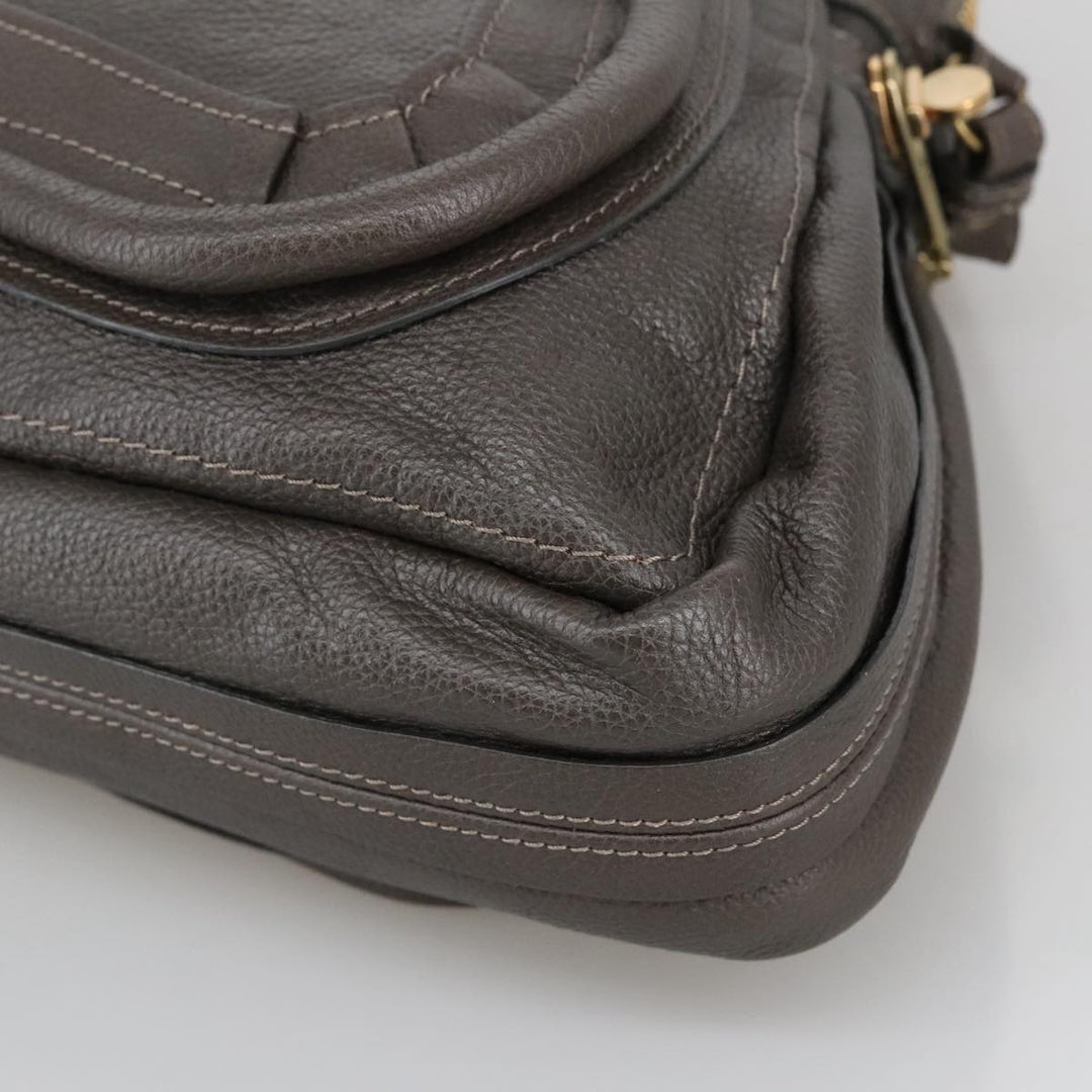 Chloe Paraty Shoulder Bag Leather Brown Gold 103875