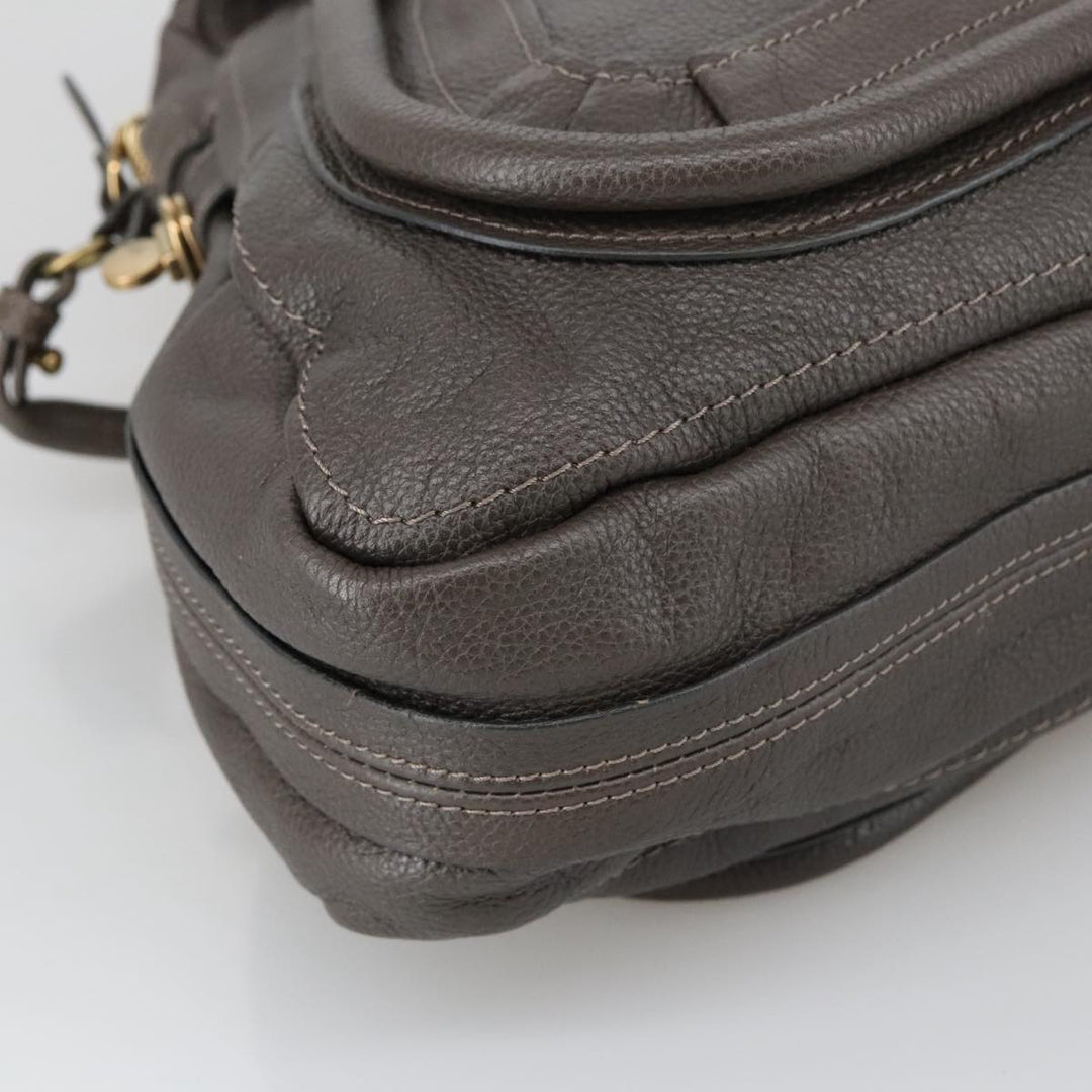Chloe Paraty Shoulder Bag Leather Brown Gold 103875