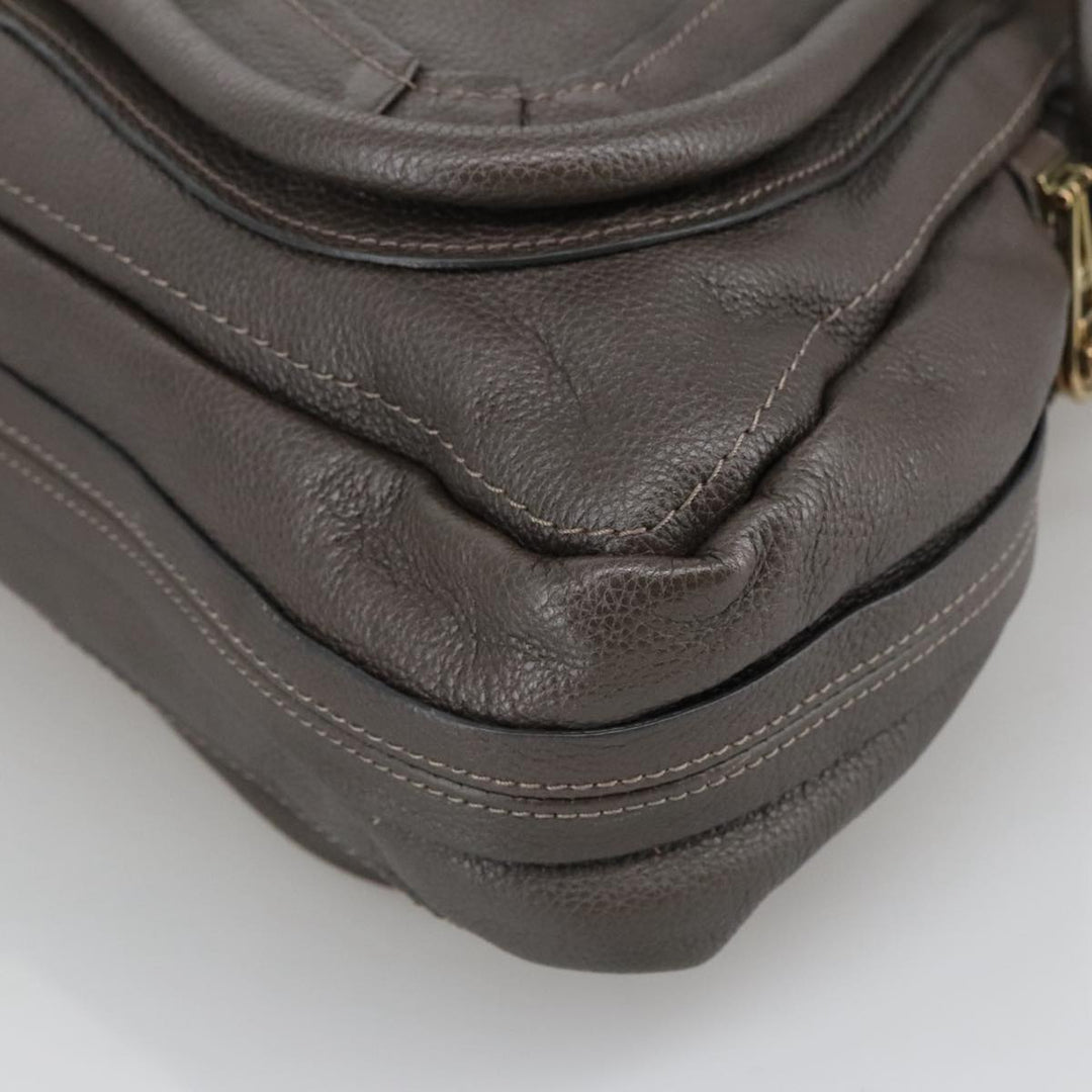 Chloe Paraty Shoulder Bag Leather Brown Gold 103875