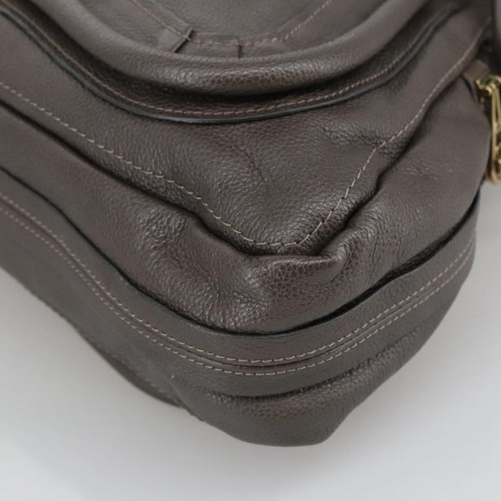 Chloe Paraty Shoulder Bag Leather Brown Gold 103875