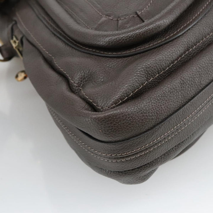 Chloe Paraty Shoulder Bag Leather Brown Gold 103875
