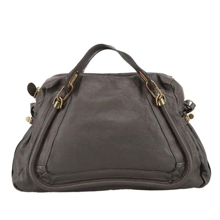 Chloe Paraty Shoulder Bag Leather Brown Gold 103875
