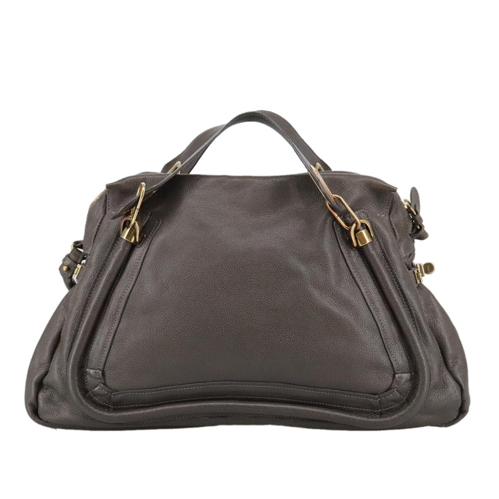 Chloe Paraty Shoulder Bag Leather Brown Gold 103875