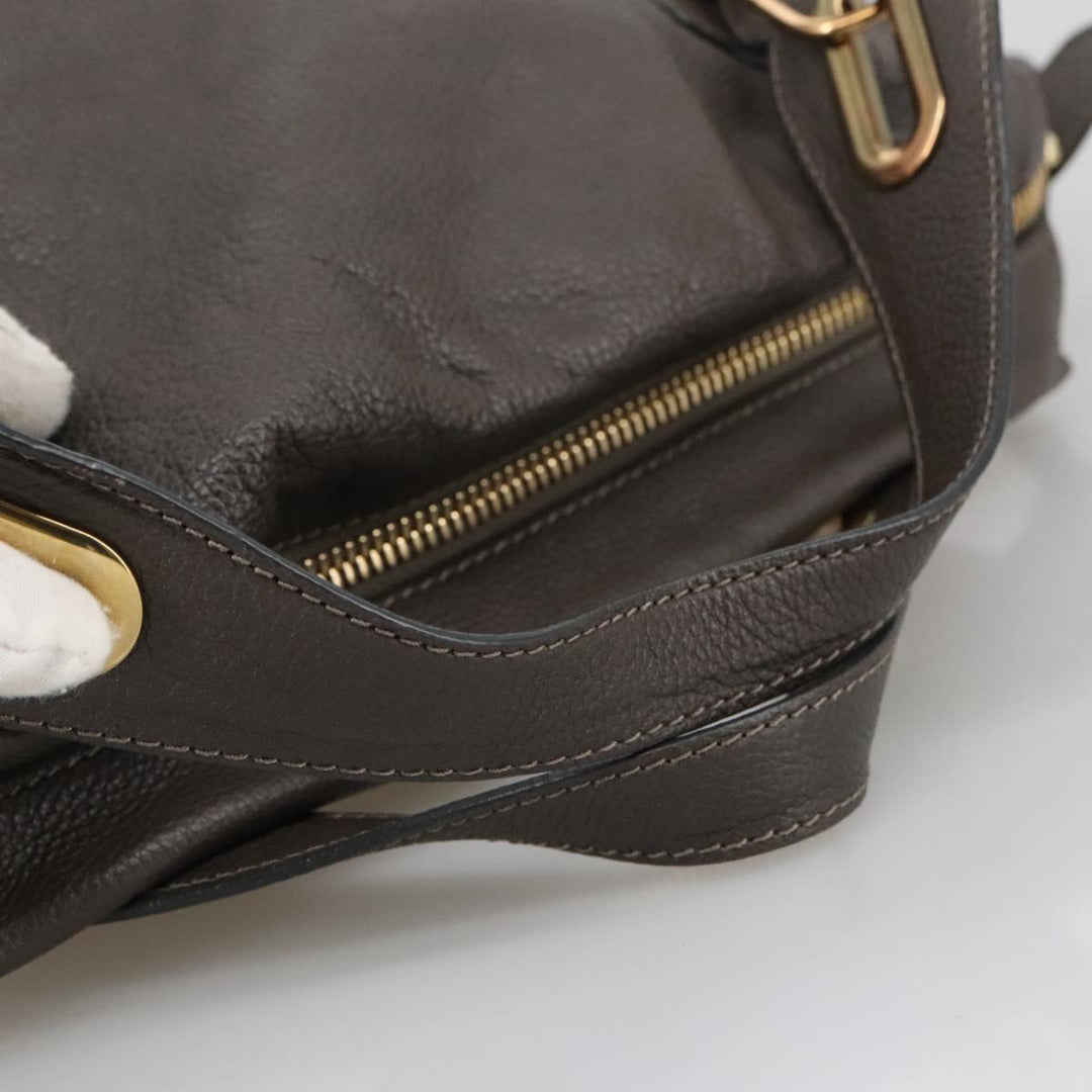 Chloe Paraty Shoulder Bag Leather Brown Gold 103875