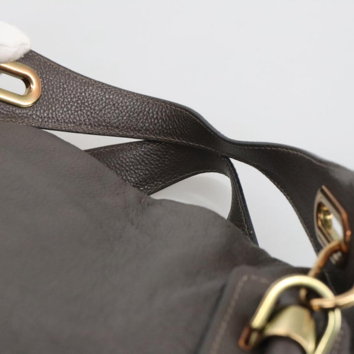 Chloe Paraty Shoulder Bag Leather Brown Gold 103875