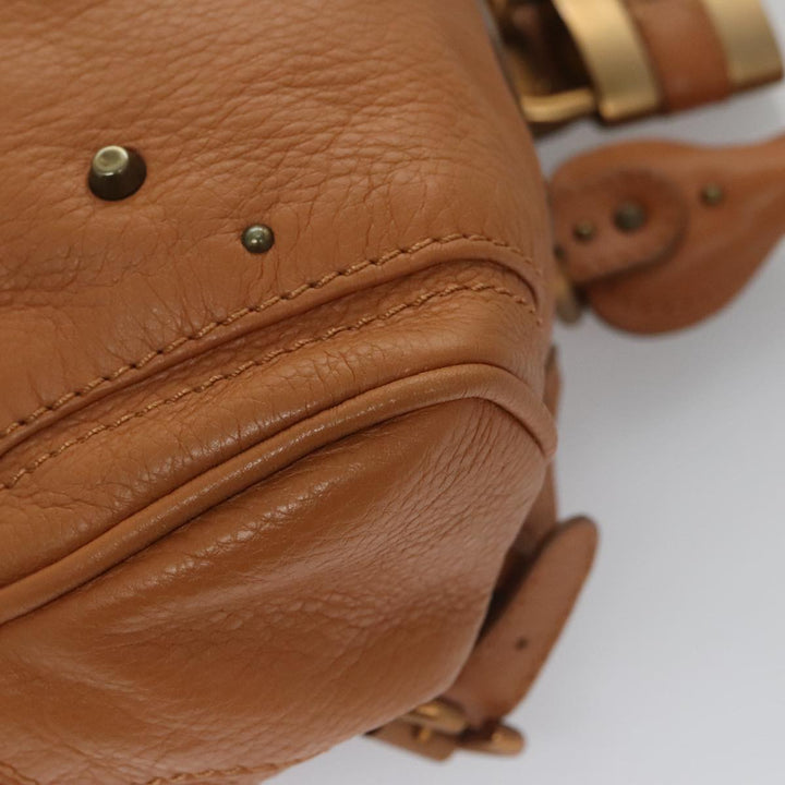 Chloe Paddington Hand Bag Leather Brown Gold Silver 103879
