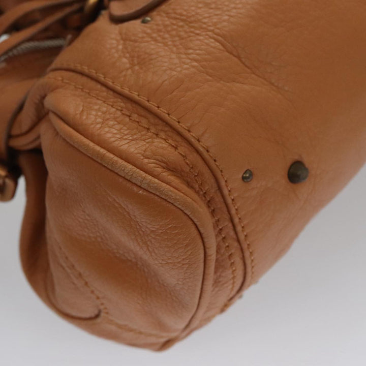 Chloe Paddington Hand Bag Leather Brown Gold Silver 103879