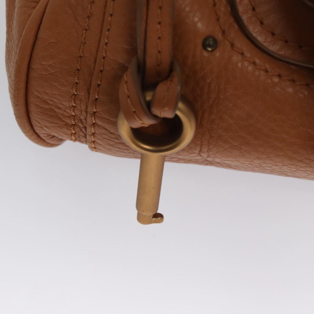 Chloe Paddington Hand Bag Leather Brown Gold Silver 103879