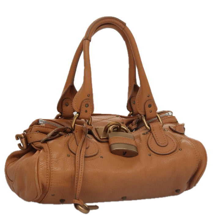 Chloe Paddington Hand Bag Leather Brown Gold Silver 103879