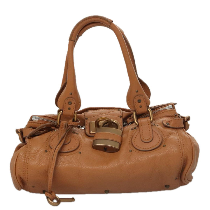 Chloe Paddington Hand Bag Leather Brown Gold Silver 103879