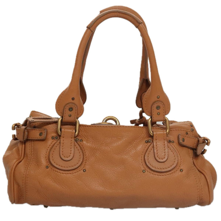 Chloe Paddington Hand Bag Leather Brown Gold Silver 103879